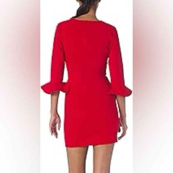 Likley Scarlet Red Bedford 3/4 Sleeve Sheath Dress Size 8 - Picture 2 of 9